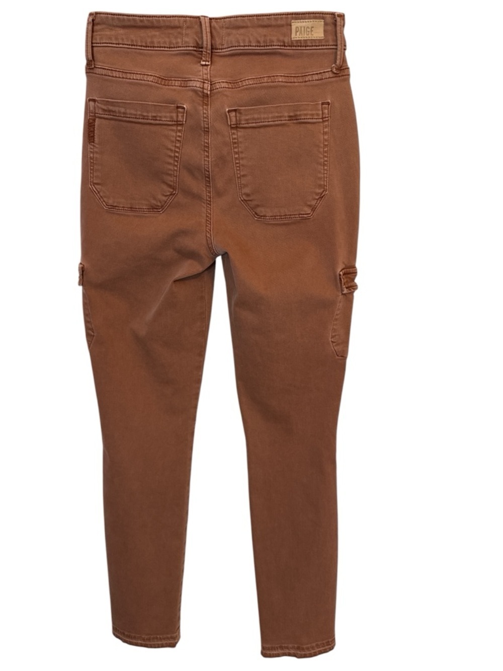 Paige Cargo Skinny Pants Brown Tan High Rise Size 23 - Picture 3 of 9